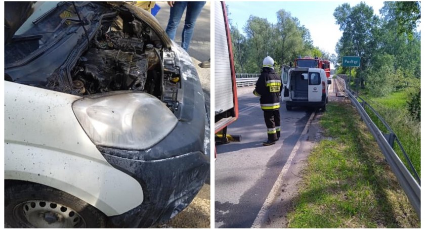 Pożar samochodu dostawczego
