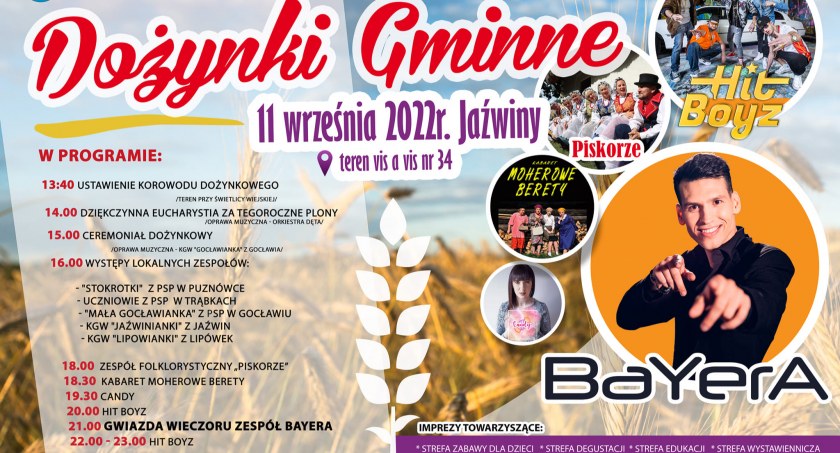 Dożynki gminne w Jaźwinach – Program i gwiazdy wydarzenia