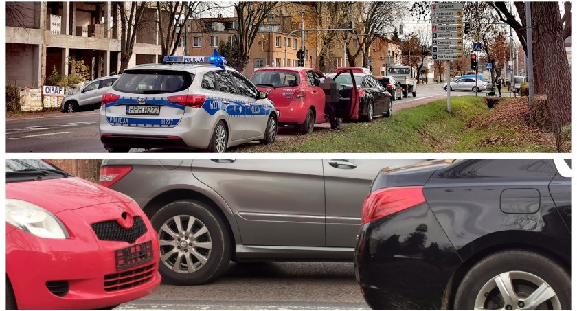 Kolizja tuż przed skrzyżowaniem