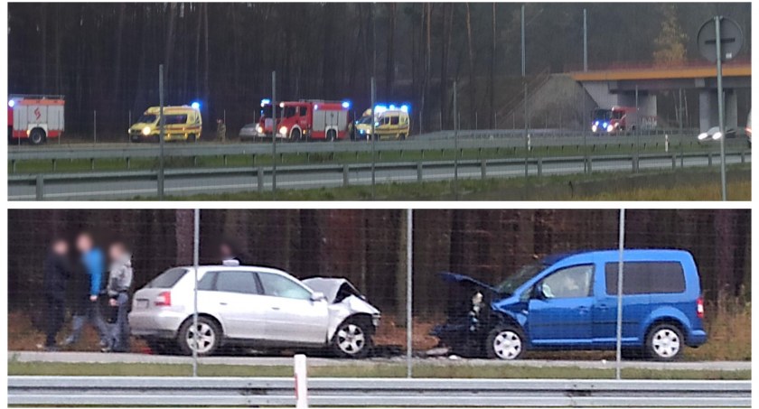 Wypadek przy wiadukcie w Trąbkach