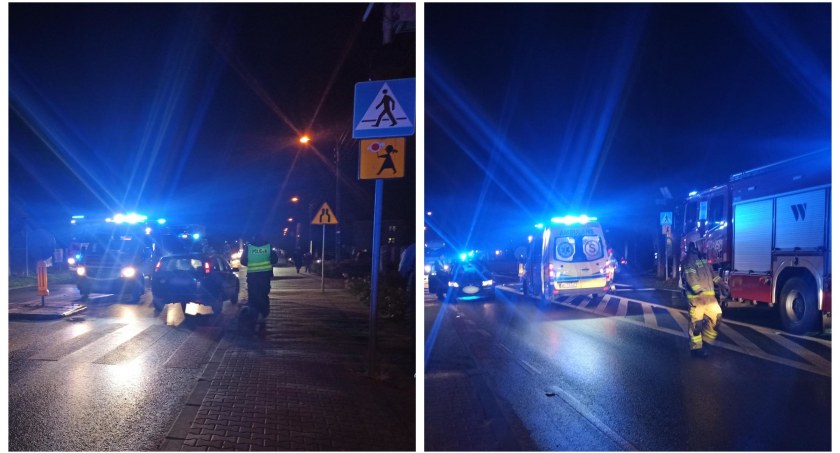 Wypadek na pasach – Potrącony pieszy trafił do szpitala