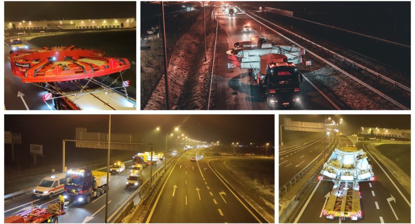W środku nocy oglądali olbrzymi konwój – Tarcza TBM przejechała S17 
