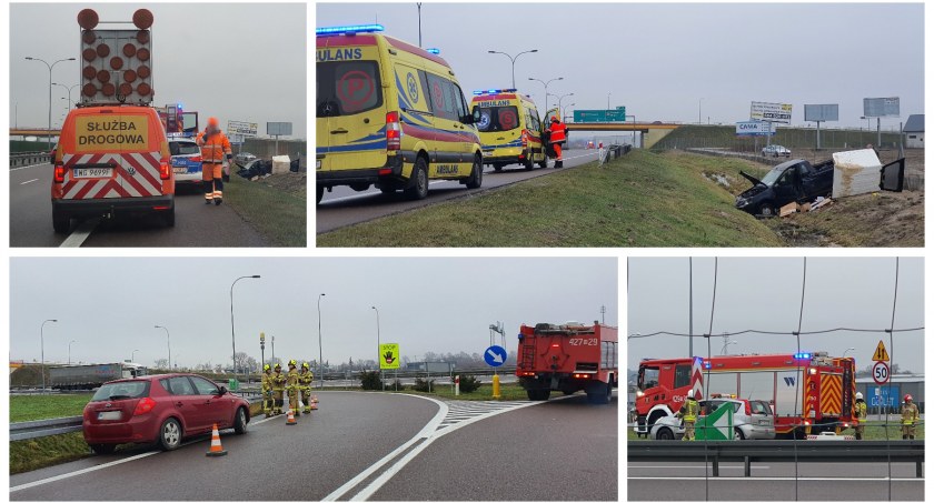 Wpadli w poślizg na plamie oleju – Dwie kolizje na S17 