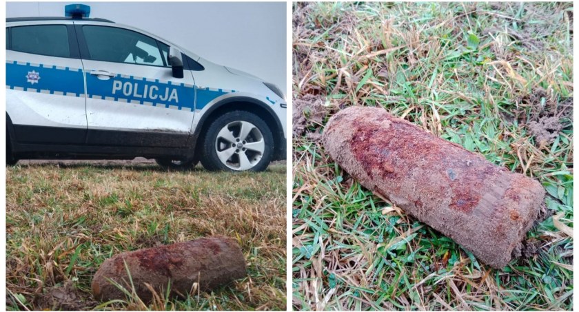 Na polu znaleziono pocisk artyleryjski – Niewybuch zabezpieczyli policjanci
