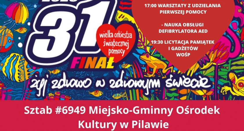 Pilawa zaprasza na licytacje WOŚP i naukę pierwszej pomocy