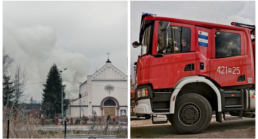 Wyglądało groźnie! Zgłoszono pożar kościoła, a to pracownicy palili gałęzie