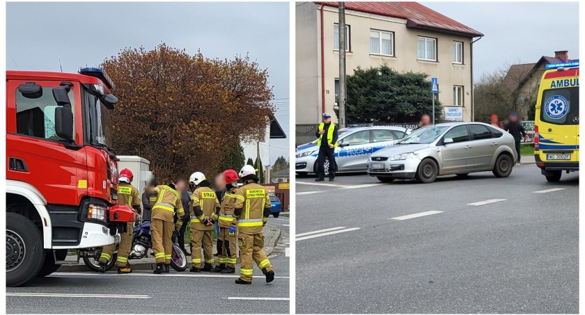 Wypadek na skrzyżowaniu – Motocyklista wymusił pierwszeństwo