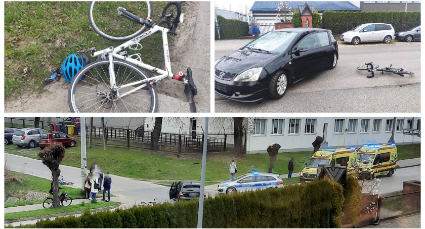 Potrącenie dwóch rowerzystów – Mężczyźni trafili do szpitala