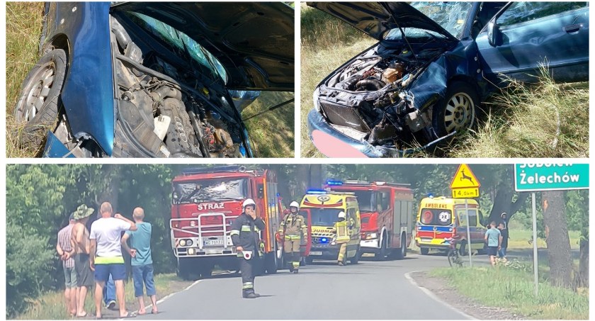 Wypadek drogowy w miejscowości Oronne