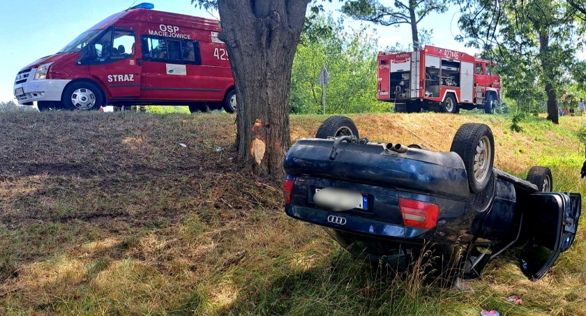 Był tak pijany, że w alkomacie zabrakło skali! Audi dachowało