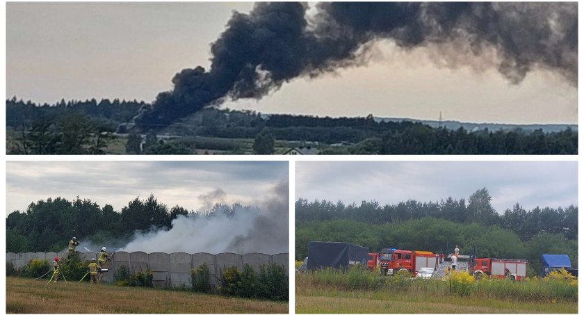 Potężny pożar składu części samochodowych. Dym widać z daleka! – Zdjęcia i video