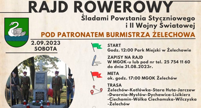 Rajd rowerowy śladami powstania styczniowego i II wojny światowej