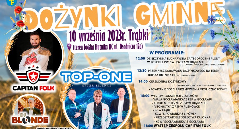 Dożynki gminne w Trąbkach – Gwiazdy i program imprezy