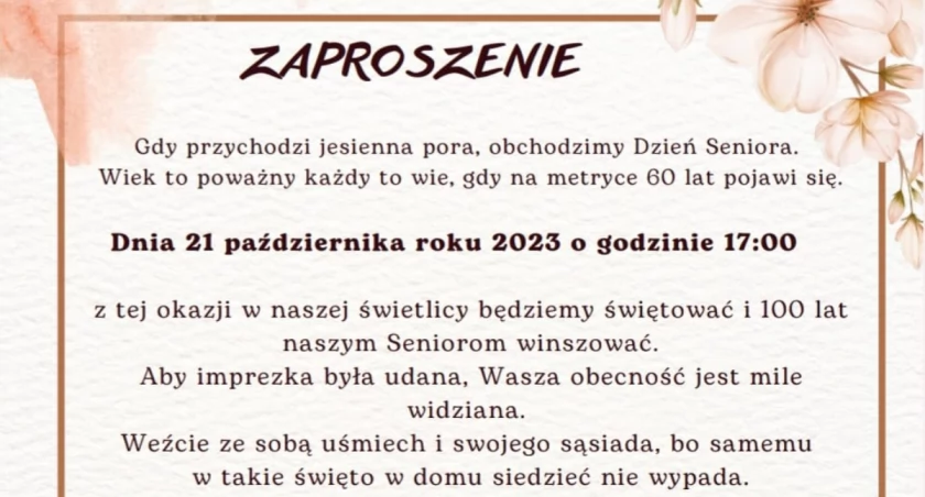 Zapraszają na Dzień Seniora