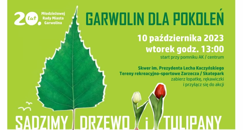 Zasadzą cebulki tulipanów i drzewo! Dołącz do akcji Garwolin dla pokoleń