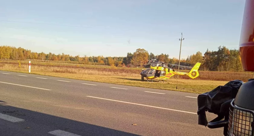 Wypadek przy pracach rolniczych – Lądował śmigłowiec LPR