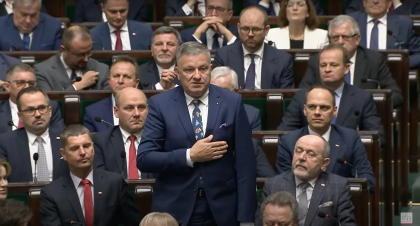 Ślubowanie 460 posłów – Grzegorz Woźniak już po