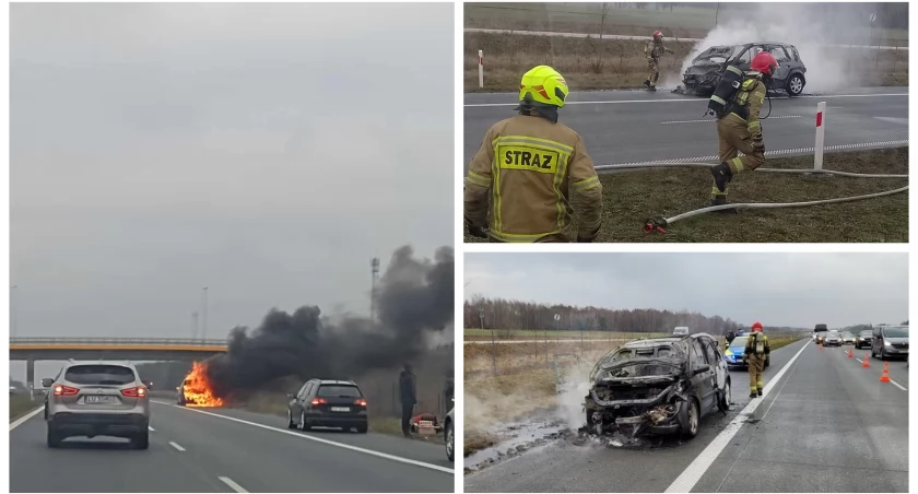 Pożar samochodu na S17