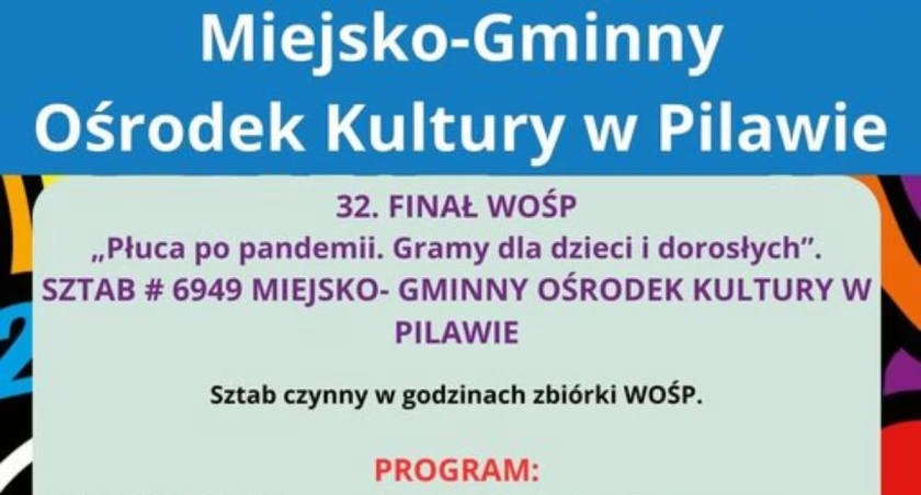 Program 32. Finału WOŚP w Pilawie