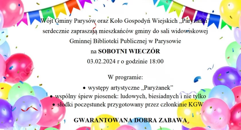 Sobotni wieczór z Paryżankami! Dobra zabawa gwarantowana!