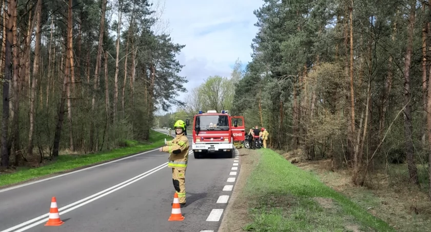 Było za szybko! Motocyklista wypadł z drogi