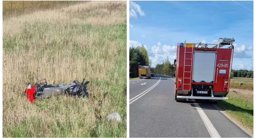 Groźny wypadek – Motocyklista z obrażeniami ciała w szpitalu 