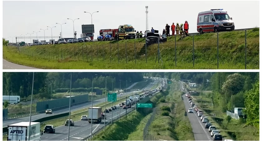 Kolizja 4 samochodów na S17 i ogromne korki – Trudne powroty z majówki