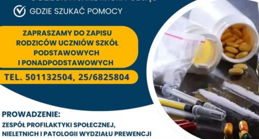 Walizka narkotykowa na spotkaniu dla rodziców