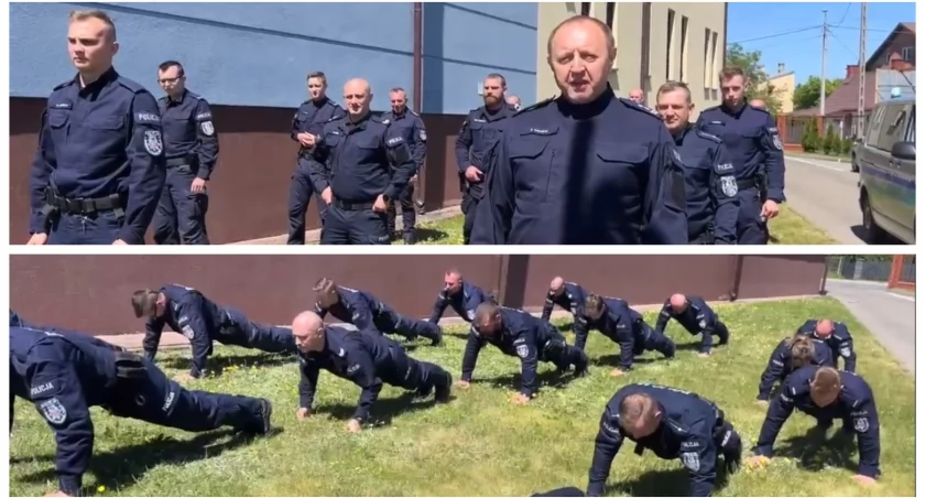 Challenge dla Stasia! Policjanci robią pompki i pomagają! VIDEO