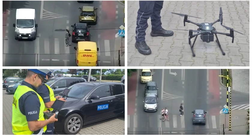 Policyjny dron uchwycił niebezpieczne zachowania kierowców VIDEO