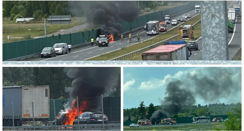 Pożar samochodu na S17! Video i zdjęcia