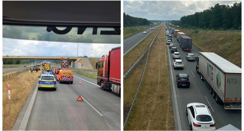 Zderzenie samochodów na S17