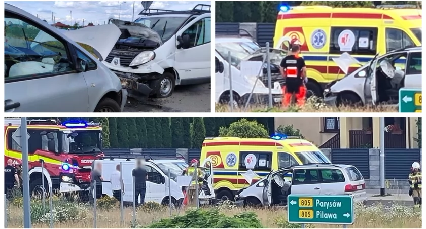 Wypadek w Lipówkach – Jedna osoba ranna po zderzeniu 3 aut 