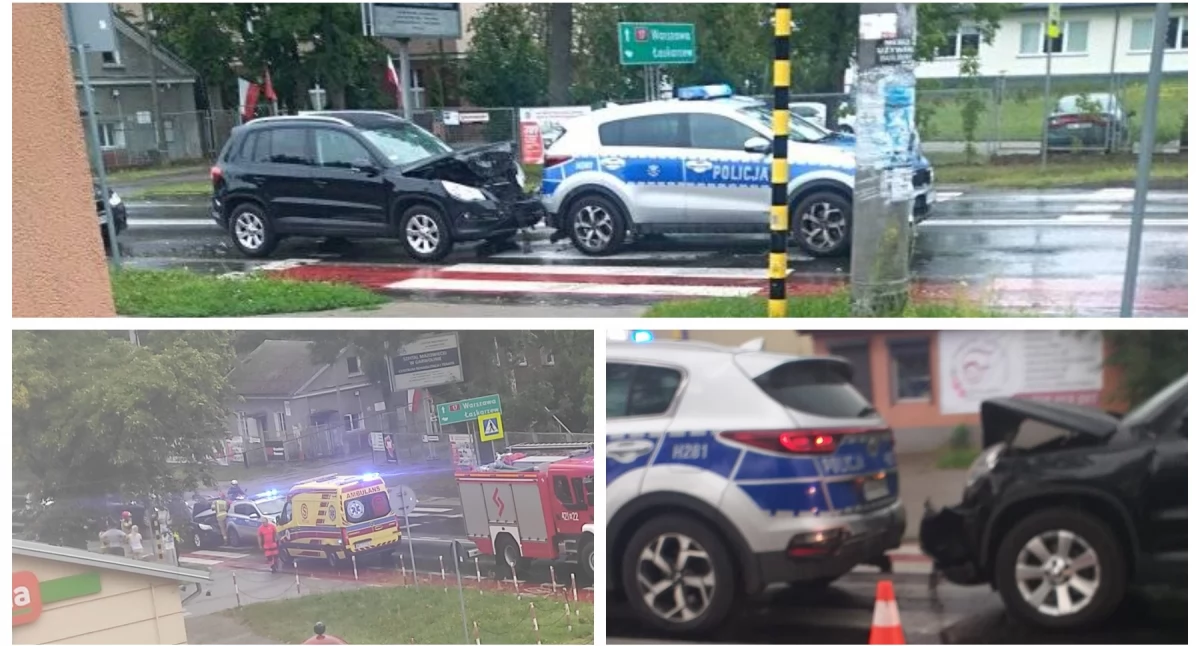 Wjechała w tył  policyjnego radiowozu