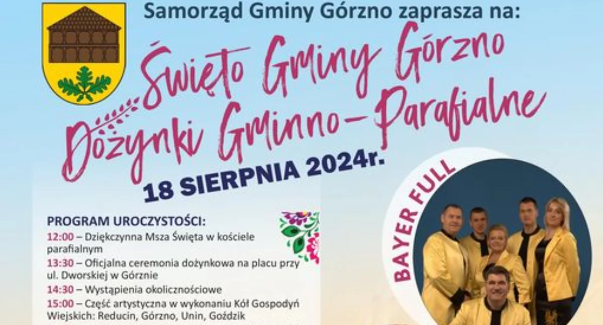 Gwiazdy Święta Gminy Górzno i dożynek - Program świętowania