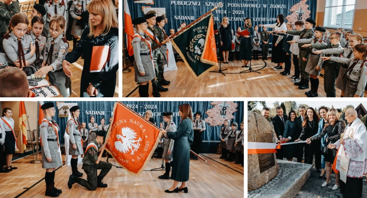 Patron i sztandar na 100-lecie szkoły