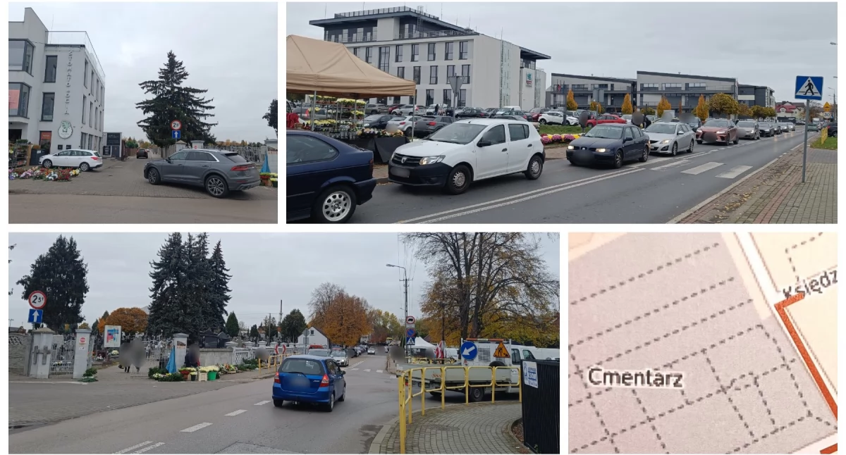 Ważne! Zmiana organizacji ruchu przy cmentarzu! MAPKA - Patrzcie na znaki!
