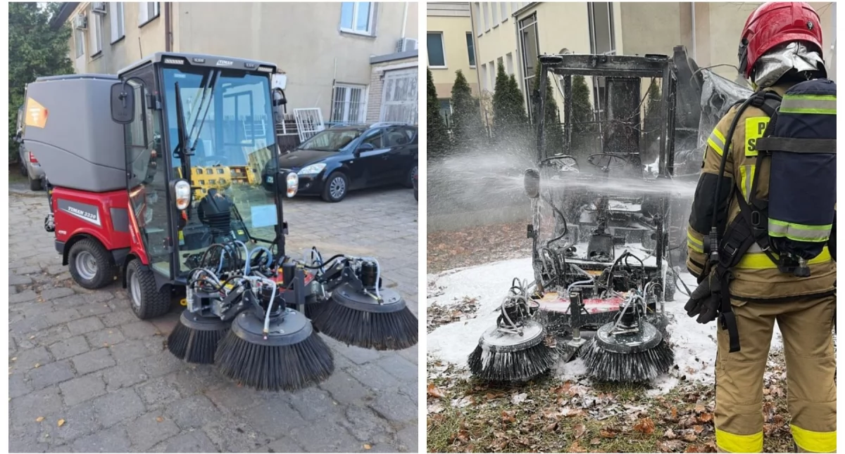 Spłonęła nowa zamiatarka 