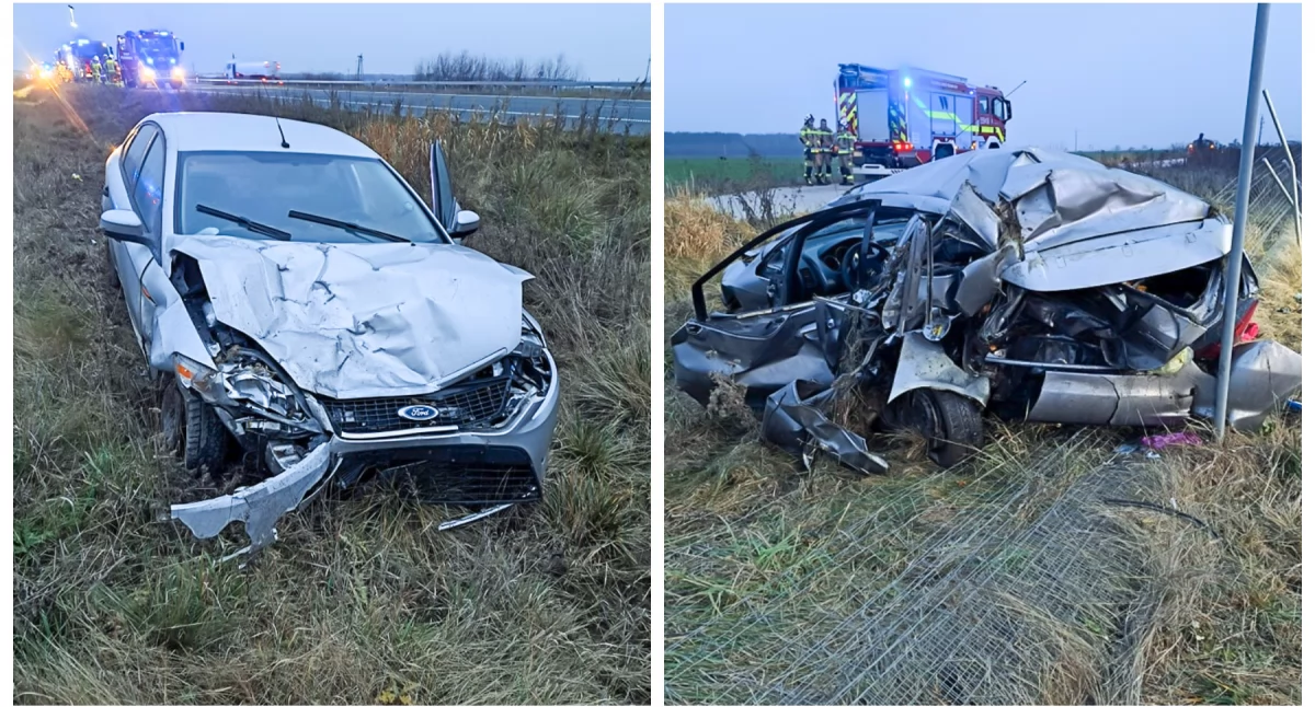 Auto zostało zmiażdżone 