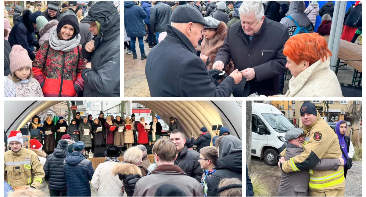 Trwa wigilia miejska na skwerze - Płomienie dobra rozgrzewają serca!