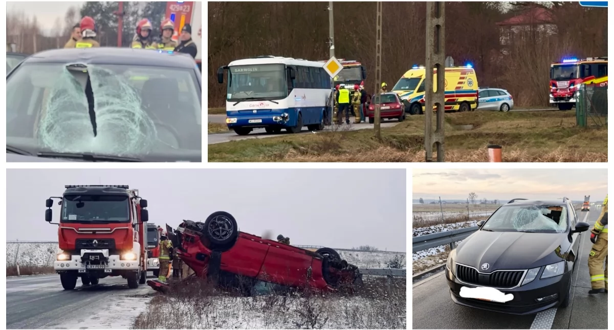 Wypadki, groźny lód, ranna kobieta i pożary - Strażacka kronika zdarzeń PSP w Garwolinie