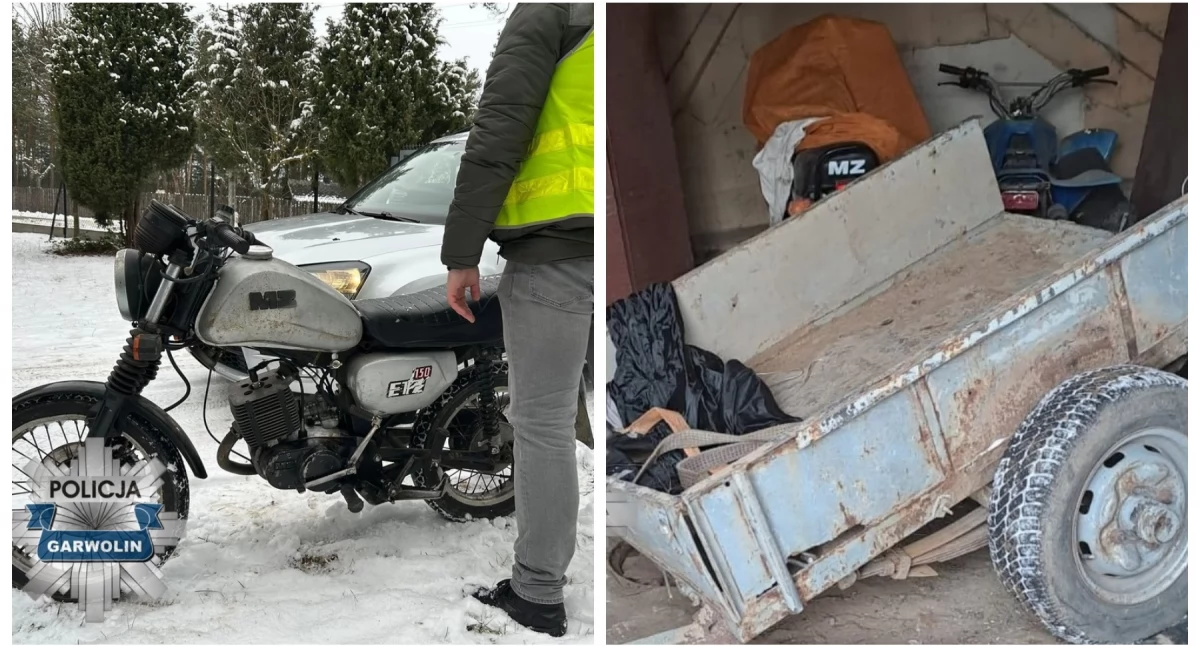 Ukradł motocykl i przewiózł go kradzioną przyczepką - W mieszkaniu miał broń, amunicję i narkotyki! 
