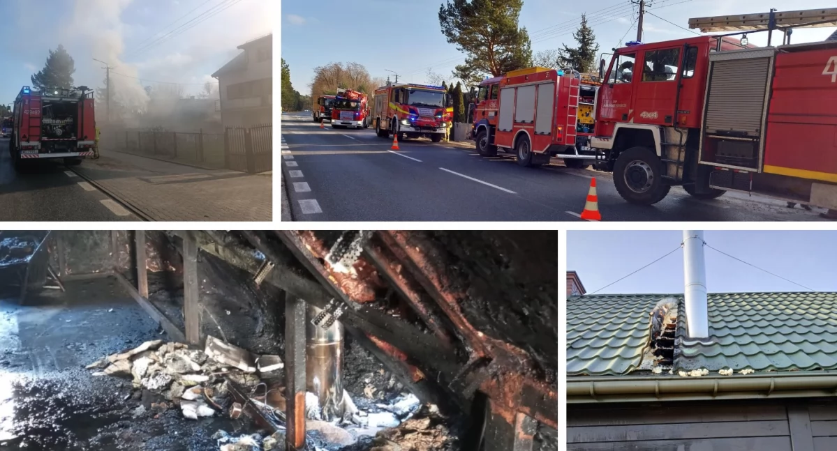 Ogień pojawił się na poddaszu