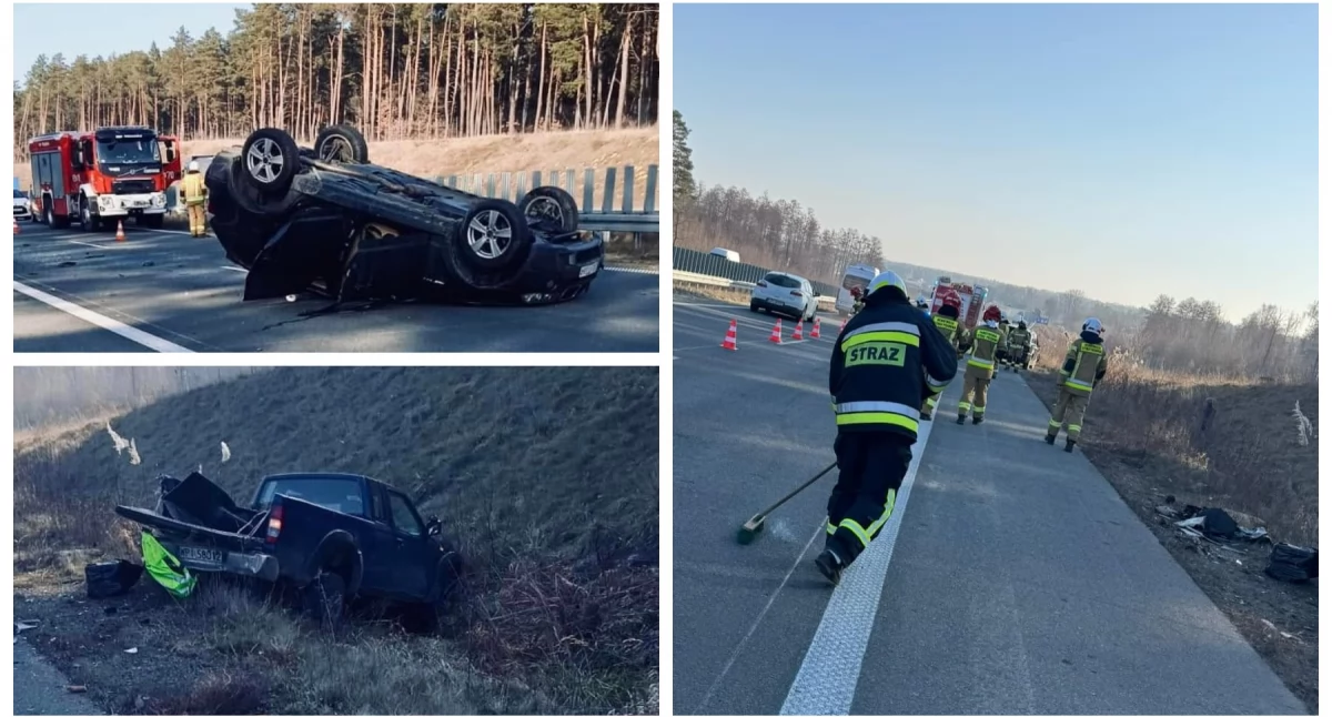 Poważna kolizja na trasie S17 - Zmęczony kierowca bmw zasnął