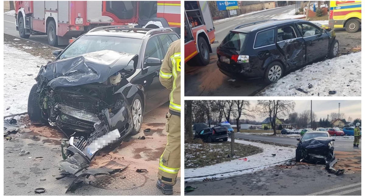 Wypadek na skrzyżowaniu - Trzy osoby w szpitalu