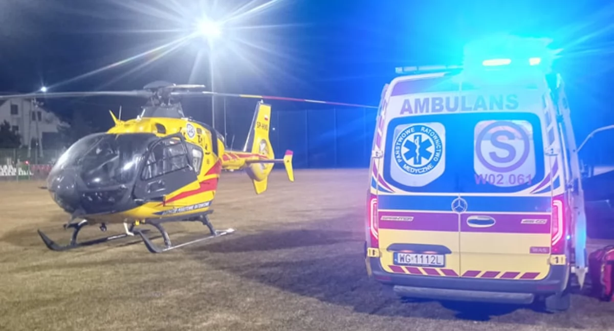 Wypadek i reanimacja mężczyzny 