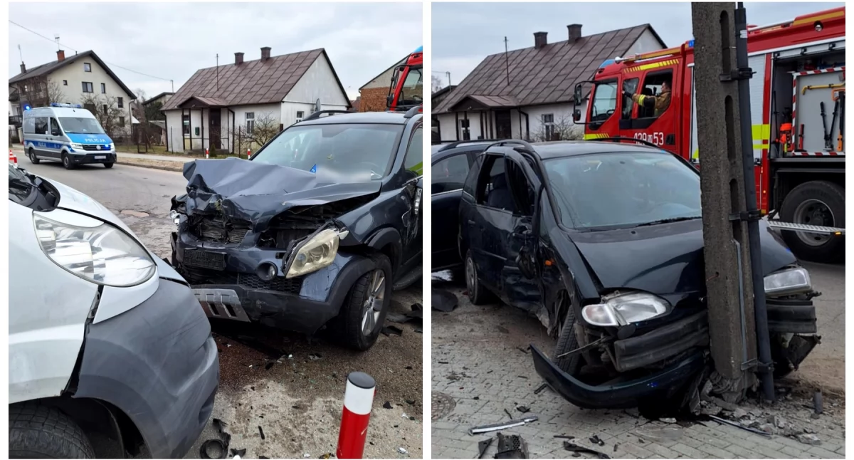 Poważny wypadek - Na skrzyżowaniu zderzyły się trzy samochody
