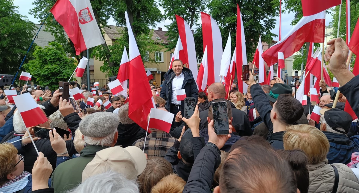 Karol Nawrocki spotkał się z mieszkańcami - Nagranie przemówienia kandydata na prezydenta