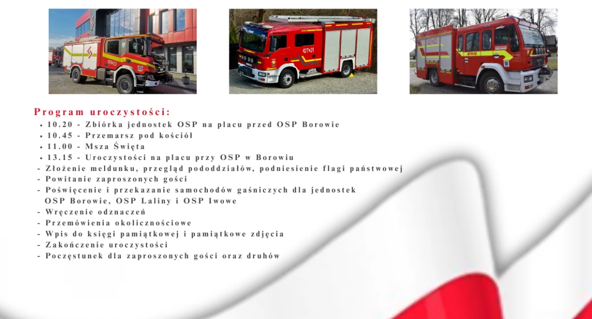 Uroczystość w Borowiu: Dzień Strażaka i przekazanie nowych wozów dla OSP Borowie, Laliny i Iwowe!