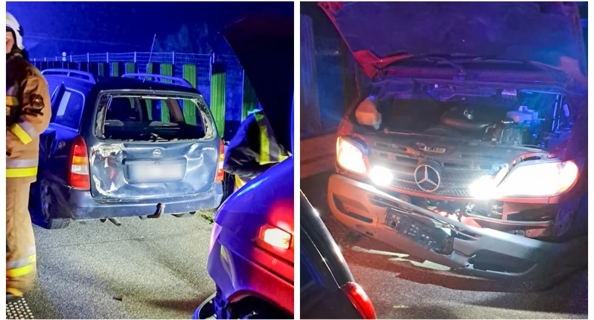 Kolizja na S17: Mercedes najechał na opla